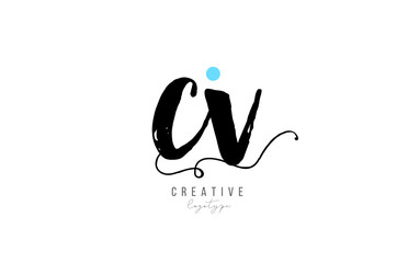 cv c v vintage letter alphabet combination logo icon handwritten design for company business. Suitable for a logotype