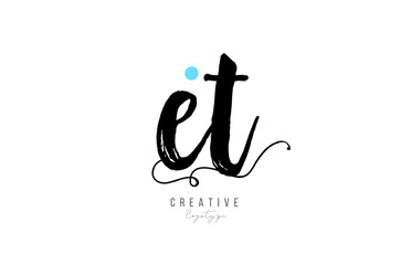 et e t vintage letter alphabet combination logo icon handwritten design for company business. Suitable for a logotype