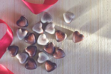 Tasty sweets in the shape of a heart. A gift for loved ones.