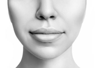 Beautiful plump lips of young woman.