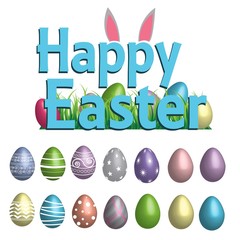 Happy Easter Egg stock grass illustration