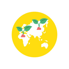 leafs plants ecology in the world maps