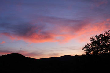 sunset in mountains