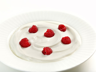 bowl of greek yogurt with fresh berries