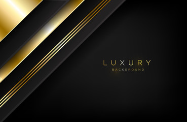 Abstract layered background in gold and luxury style. Minimalist black and gold design for background, cover, or card