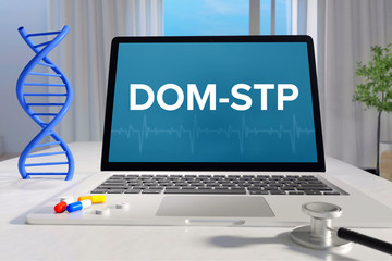 DOM-STP – Medizin/Gesundheit. Computer im Büro mit Begriff auf dem Bildschirm. Arzt/Gesundheitswesen