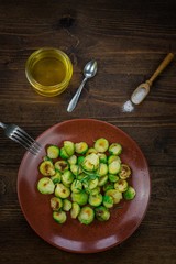 grilled sprouts on a plate