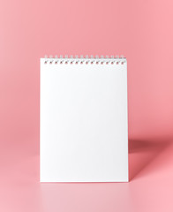 notepad copy space on pink background