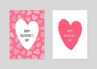 Vector set of greeting card Valentine's day.