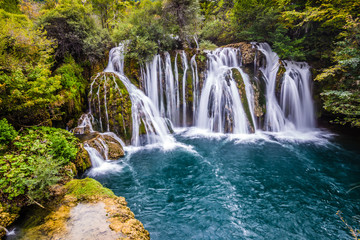 Fototapeta na wymiar Waterfall In Martin Brod - Bosnia and Herzegovina