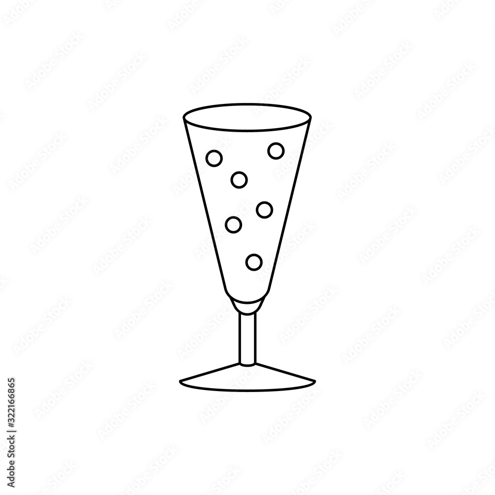 Poster champagne glass icon. simple line, outline vector elements of prize icons for ui and ux, website or 