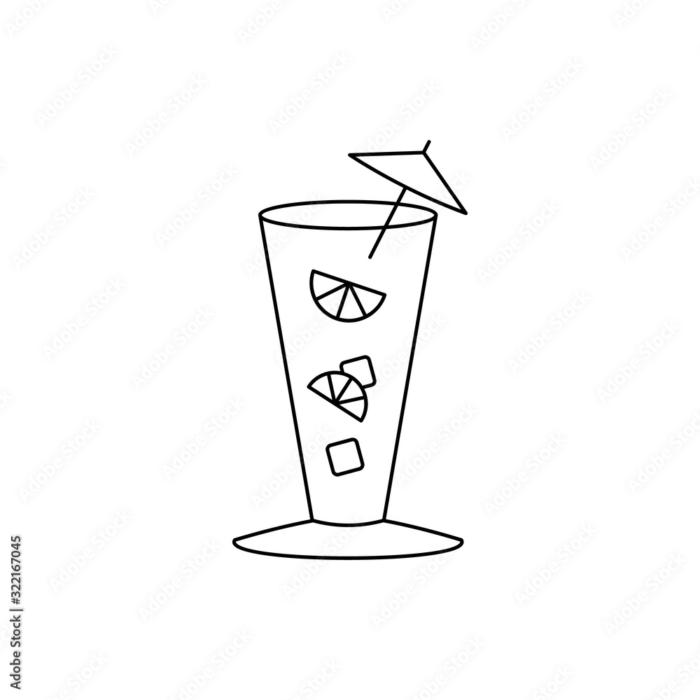 Poster cool cocktail drink icon. simple line, outline vector elements of prize icons for ui and ux, website