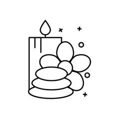 Flower, stones, candle icon. Simple line, outline vector elements of cosmetology and beauty icons for ui and ux, website or mobile application