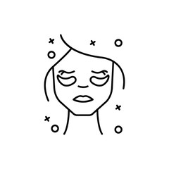 Face woman, eye patch icon. Simple line, outline vector elements of cosmetology and beauty icons for ui and ux, website or mobile application