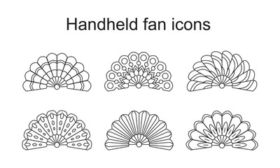 Handheld fan Icon template black color editable. Handheld fan Icon symbol Flat vector illustration for graphic and web design.