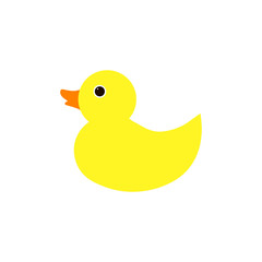 Rubber duck / ducky bath toy flat vector color icon for apps and websites