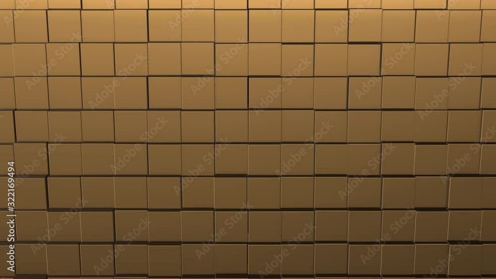 Poster abstract square geometric surface of minimal beige cubic grid pattern, in motion.