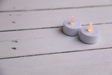 white led and plastic candles