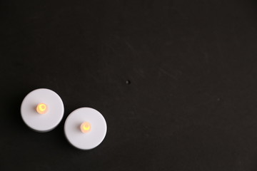 white led and plastic candles