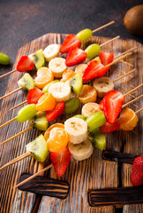 Fruit skewers, healthy summer snack