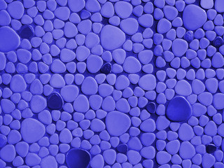 Blue mosaic wall abstract background, close-up.