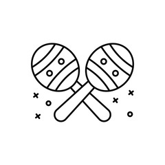 Maracas, musical instrument icon. Simple line, outline vector elements of last day of carnival icons for ui and ux, website or mobile application