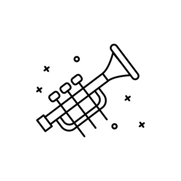 recommend clip art: Trumpet, musical instrument icon. Simple line, outline vector elements of last day of carnival icons for ui and ux, website or mobile application