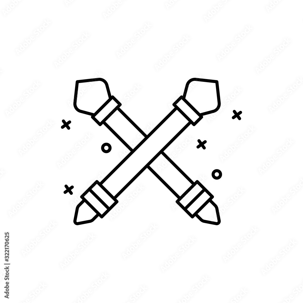 Poster scepter, carnival icon. simple line, outline vector elements of last day of carnival icons for ui an