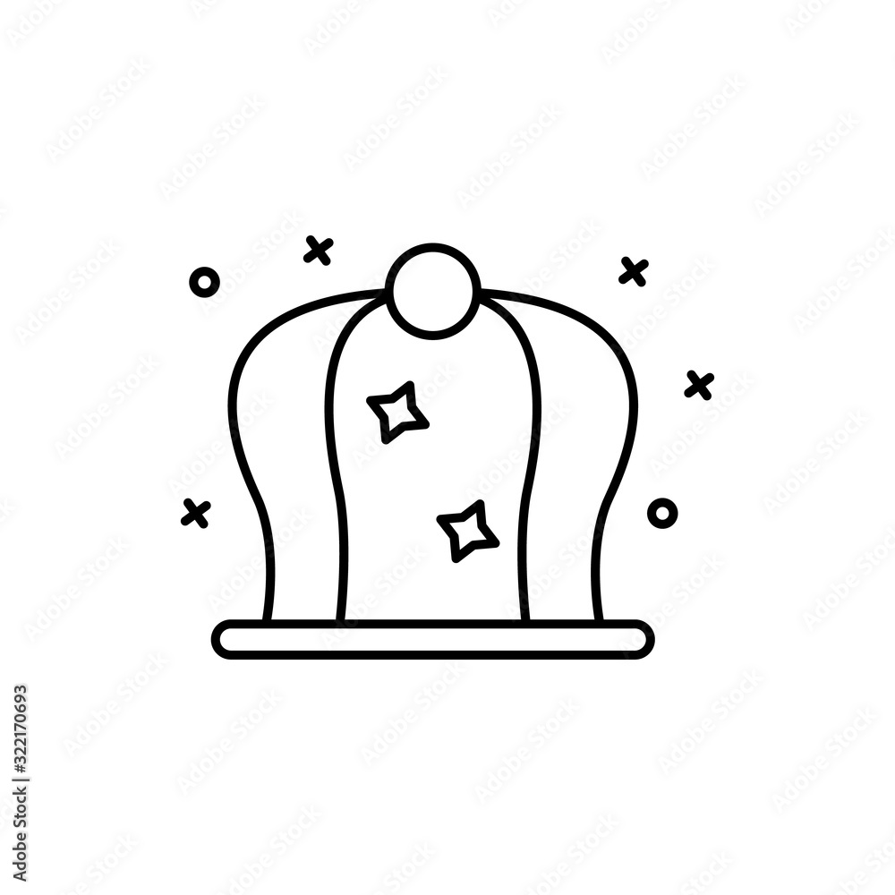 Poster crown, royal icon. simple line, outline vector elements of last day of carnival icons for ui and ux,