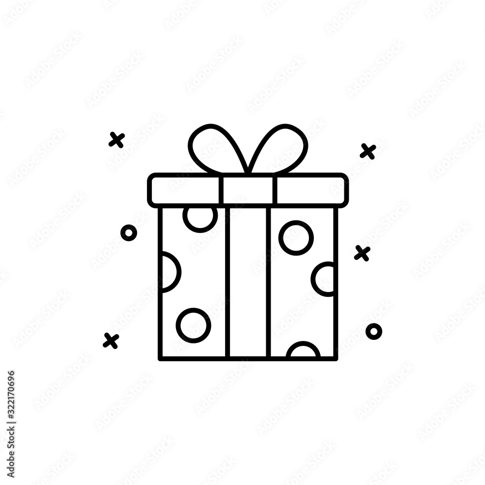 Poster gift, surprise icon. simple line, outline vector elements of last day of carnival icons for ui and u