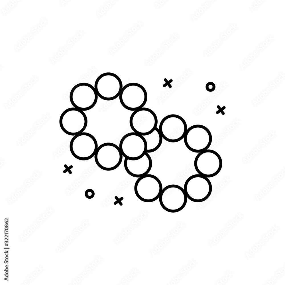 Poster beads, accessory icon. simple line, outline vector elements of last day of carnival icons for ui and