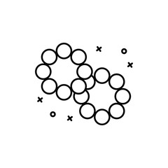 Beads, accessory icon. Simple line, outline vector elements of last day of carnival icons for ui and ux, website or mobile application