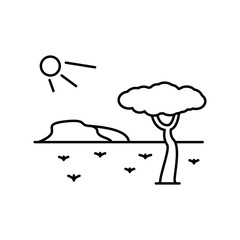 Sahara, mountain, tree icon. Simple line, outline vector elements of landscape icons for ui and ux, website or mobile application