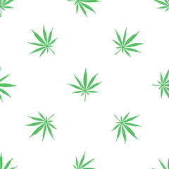 Seamless pattern of cannabis leaves. Vector for design and printing