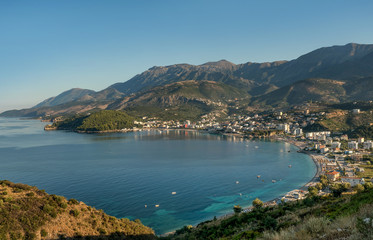 Fototapeta na wymiar Beautiful view of Himare town, Albania