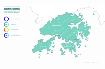 Fototapeta na wymiar graphic vector map of hong kong. asia country map. hk map.