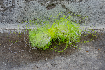 nylon clew fishing on dock ladder