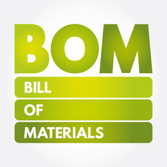 BOM - Bill Of Materials acronym, business concept background