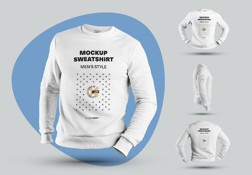 4 Mockups of Men's 3D Sweatshirts