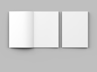 Magazine with open cover. Vertical A4 format. 3d illustration.
