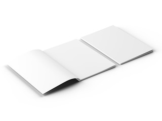 Magazine with open cover. Vertical A4 format. 3d illustration.
