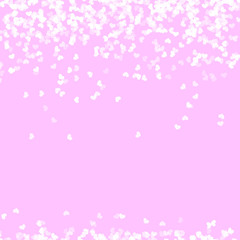 Random falling hearts confetti. Valentines day background. Vector illustration