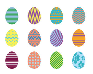 Easter Eggs Collection with Simple Geometric Patterns