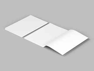 Magazine with open cover. Vertical A4 format. 3d illustration.