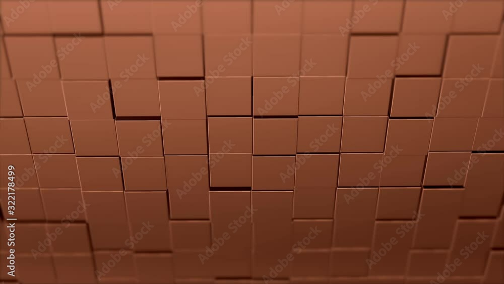 Poster close up of cascadic pixels texture illumination changing from brown to creamy color and slowly comi