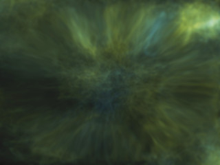 Abstract illustration of multi-colored chaotic phenomena in space