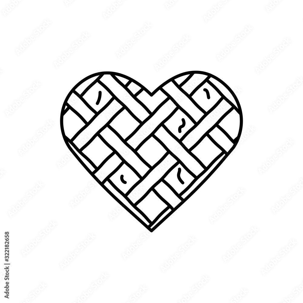 Poster pie, heart icon. simple line, outline vector elements of breakfast with love icons for ui and ux, we