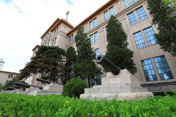 The iron gun was mounted on a rock base, Chinese People's Revolutionary Military Museum, Beijing, China