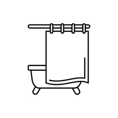 Bath, curtain icon. Simple line, outline vector bathroom icons for ui and ux, website or mobile application