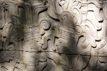 Reproduction of the relief of the southern ball game of El Tajin, of the Olmec civilization